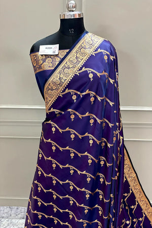 Auda Rowa Laher Katan Silk Banarasi Saree