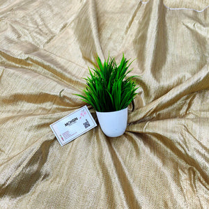 Gold Matt Lorex Shimmer Silk Banarasi Fabric