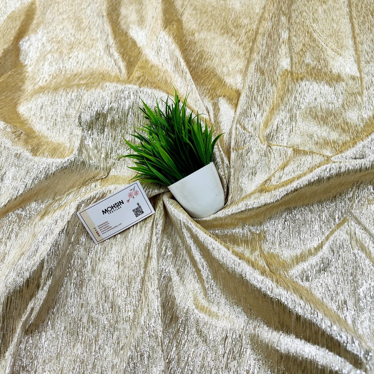 Gold Silver Jharna Shimmer Silk Banarasi Fabric