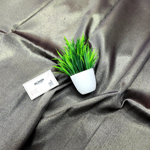 Grey Brocade Satin Silk Banarasi Fabric