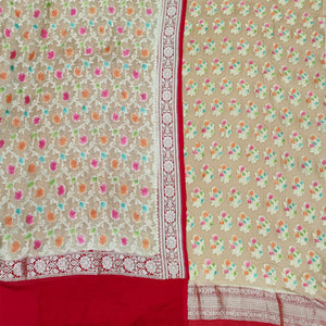 Hand Brush Pure Khaddi Georgette Chiffon Banarasi Suit