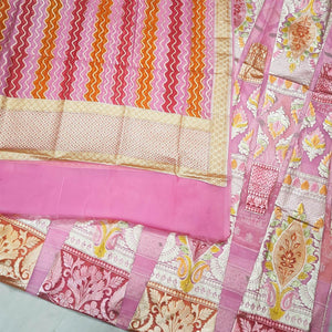 Hand Meenakari 24 Kalli Organza Silk Banarasi Lahenga Set Baby Pink