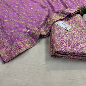Light Pink Stone Work Kimkhab Silk Banarasi Gharara