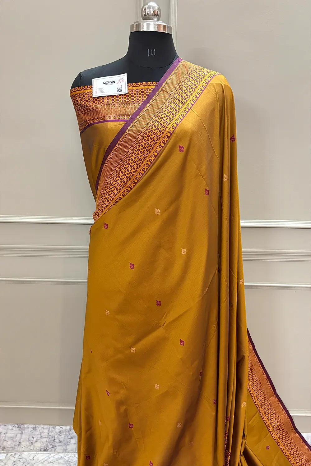 Mustard Resham Zari Butter Silky Banarasi Saree