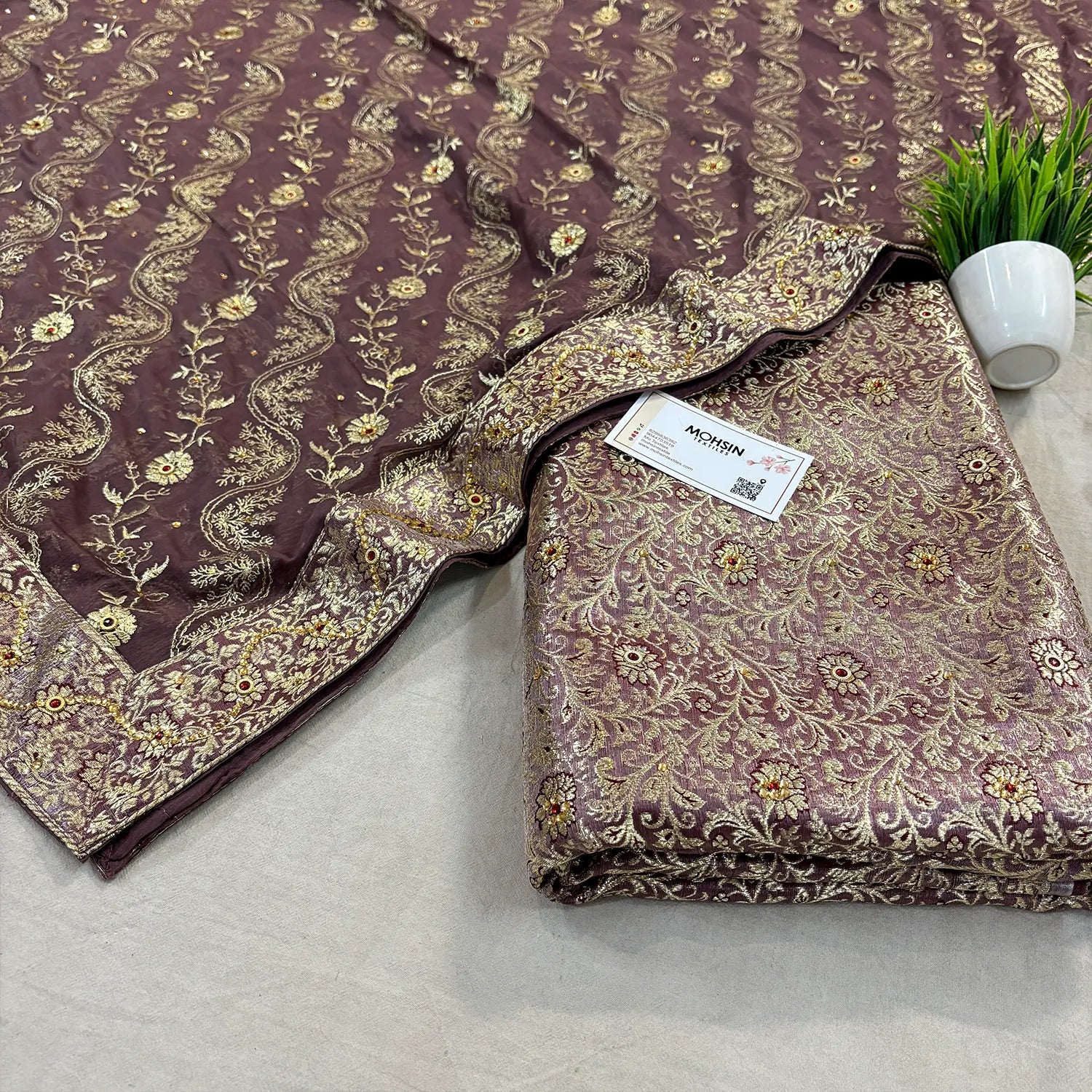 Onion Stone Work Kimkhab Silk Banarasi Gharara