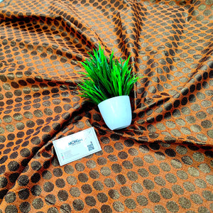 Orange Dollar Buti Shimmer Silk Banarasi Fabric