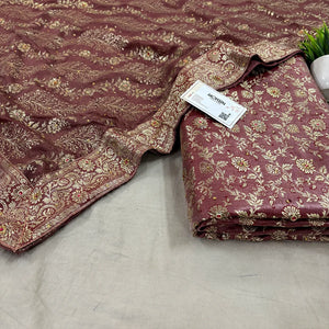 Peach Stone Work Kimkhab Silk Banarasi Gharara