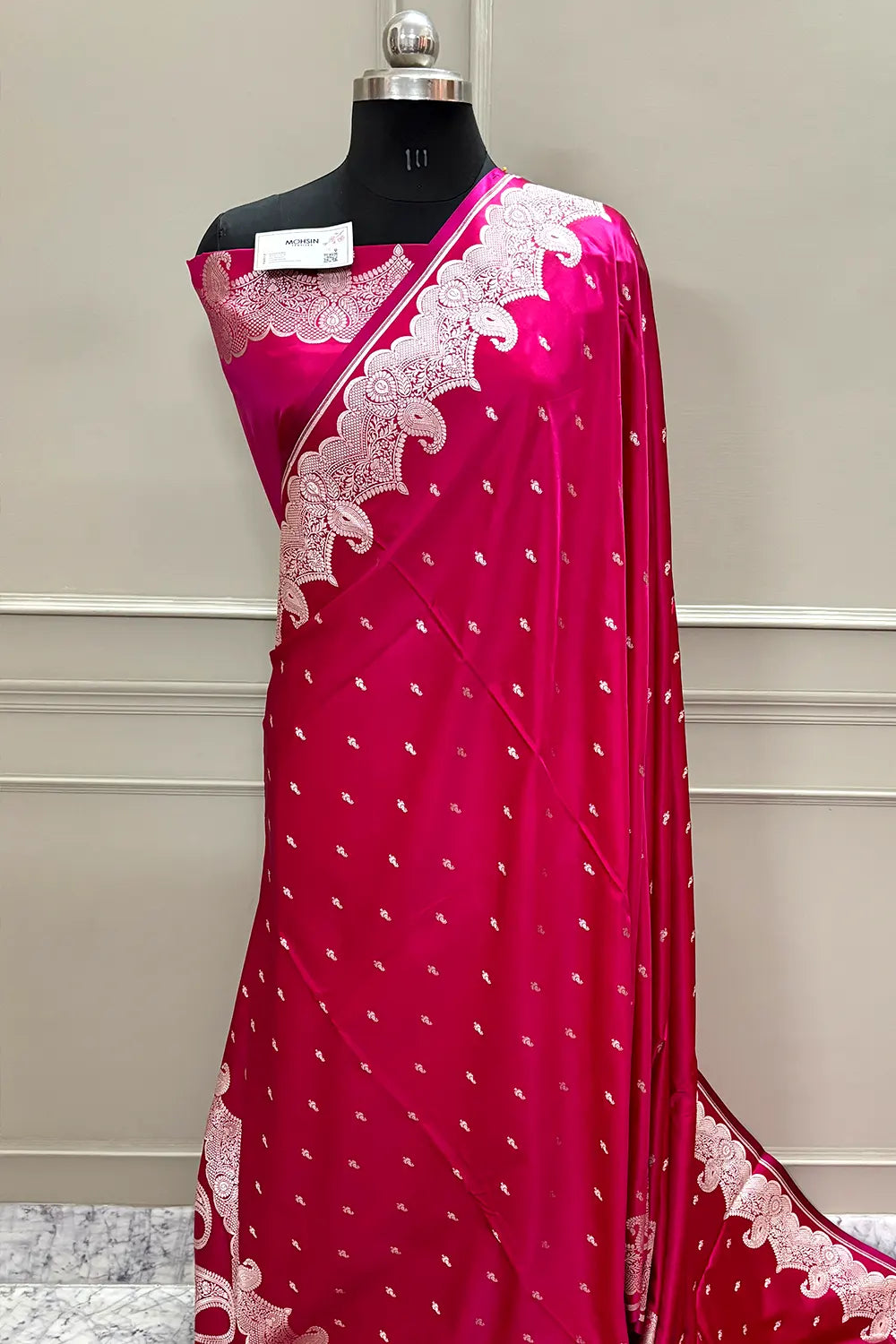 Pink Deepak Buti Katan Silk Banarasi Saree