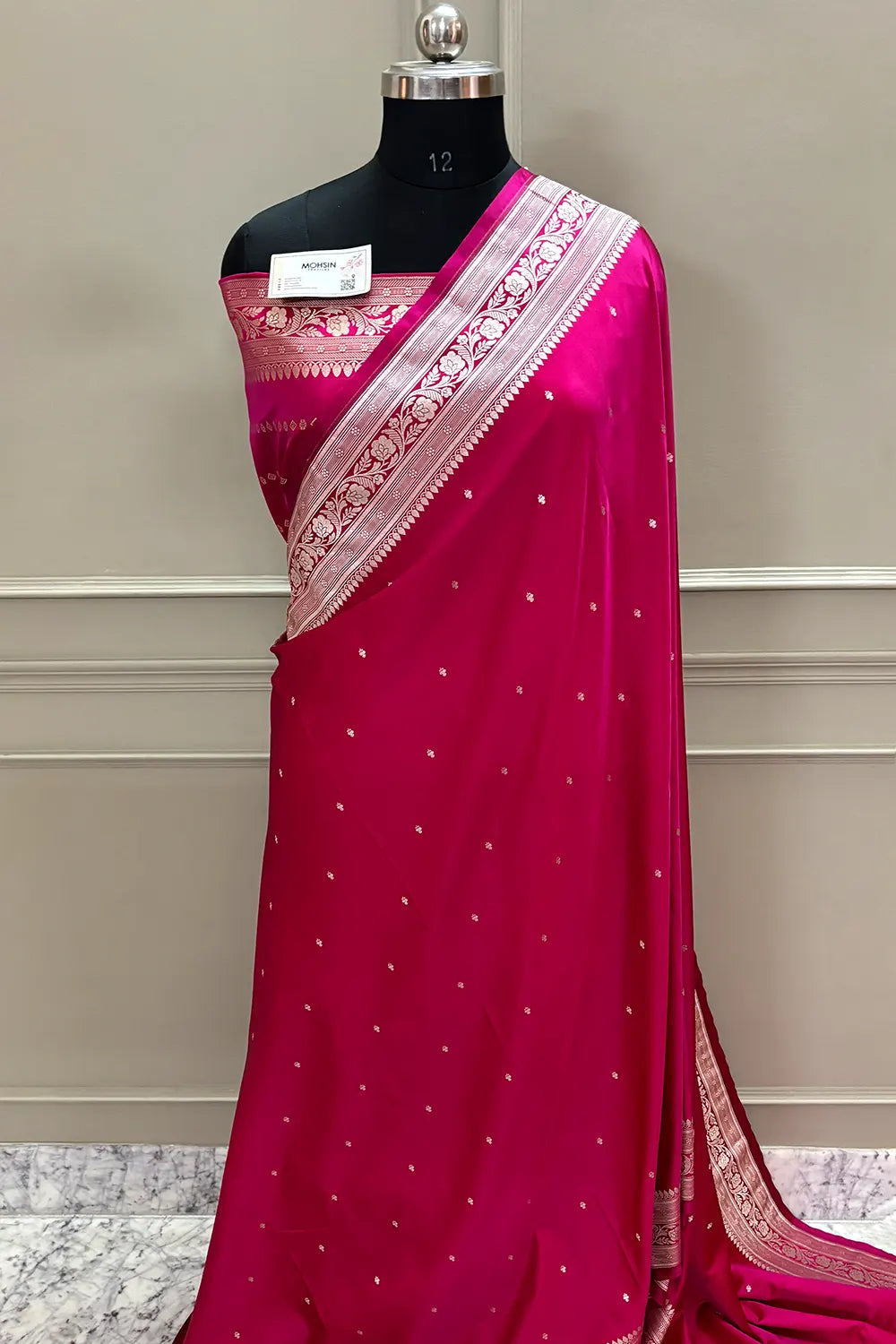 Pink Golden Zari Katan Silk Banarasi Saree