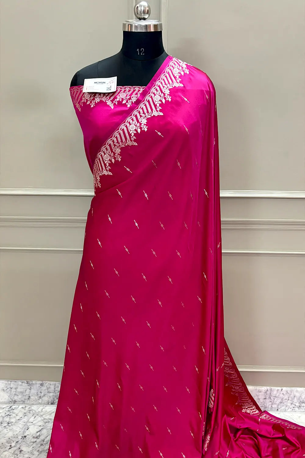Pink Golden Zari Katan Silk Banarasi Saree