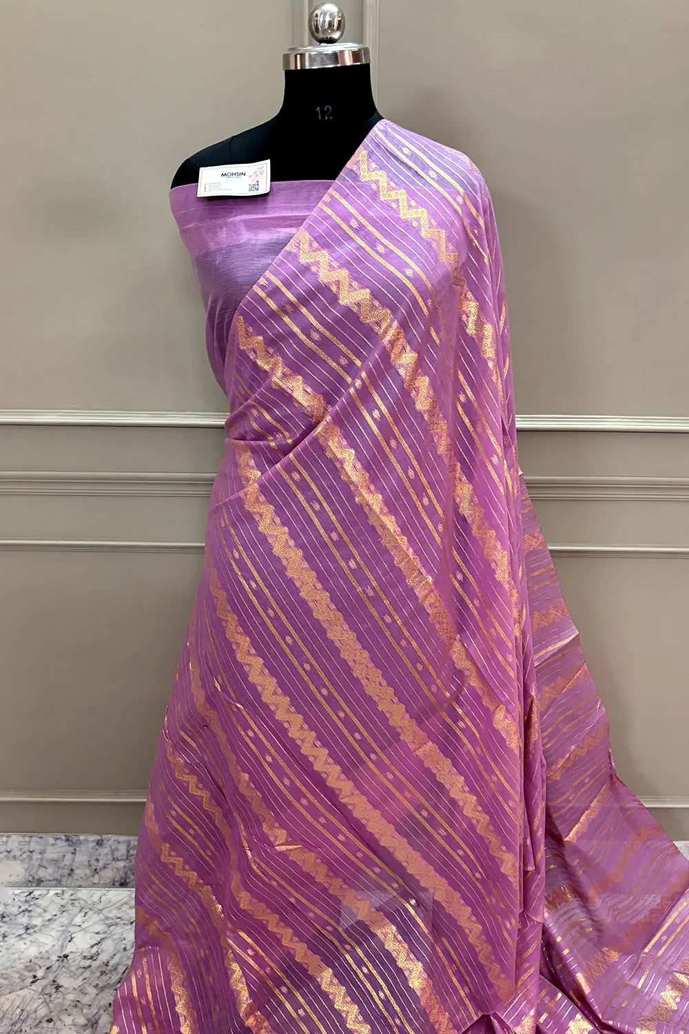 Pink Resham Zari Chanderi Silk Banarasi Saree