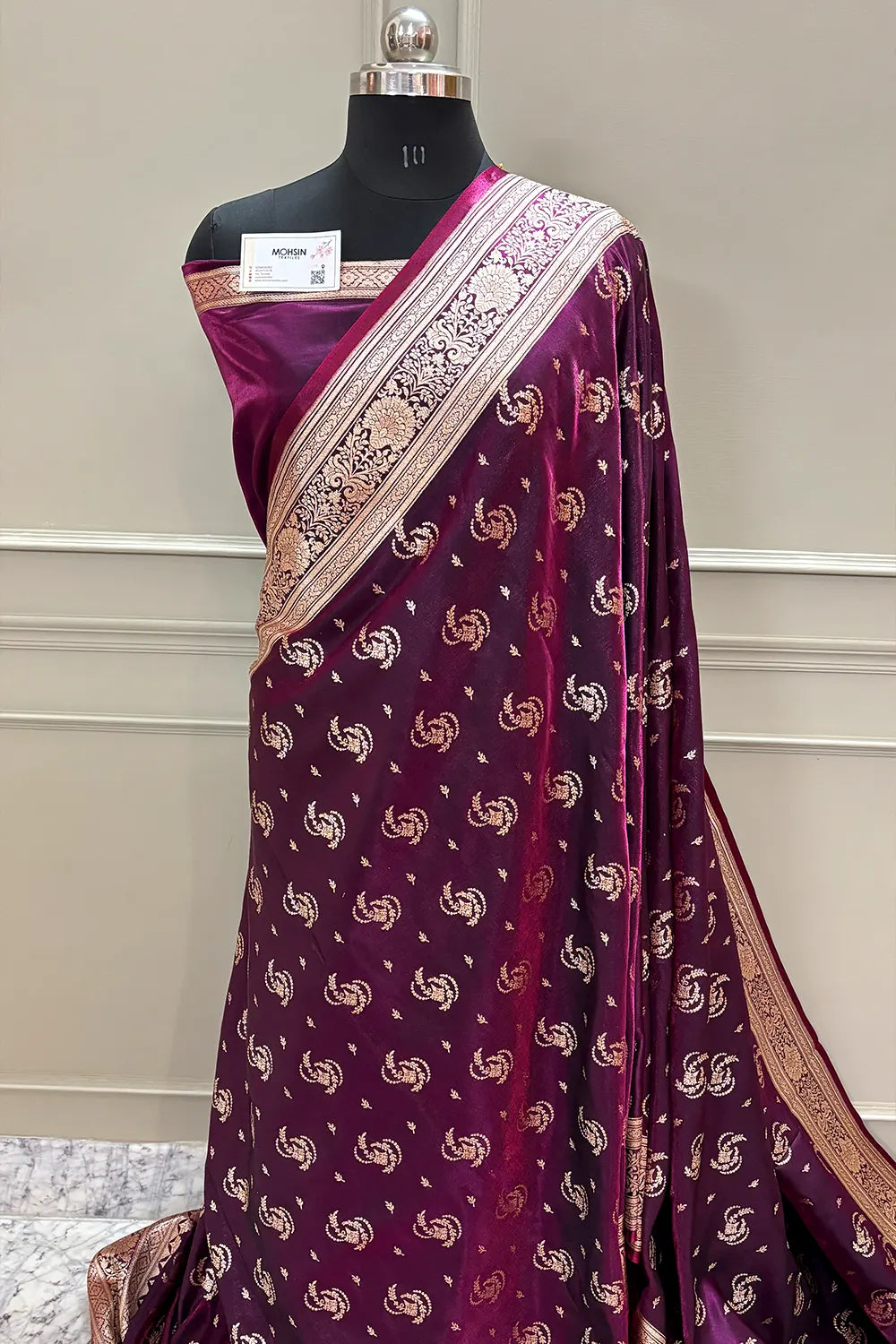 Purple Galaxy Buti Katan Silk Banarasi Saree