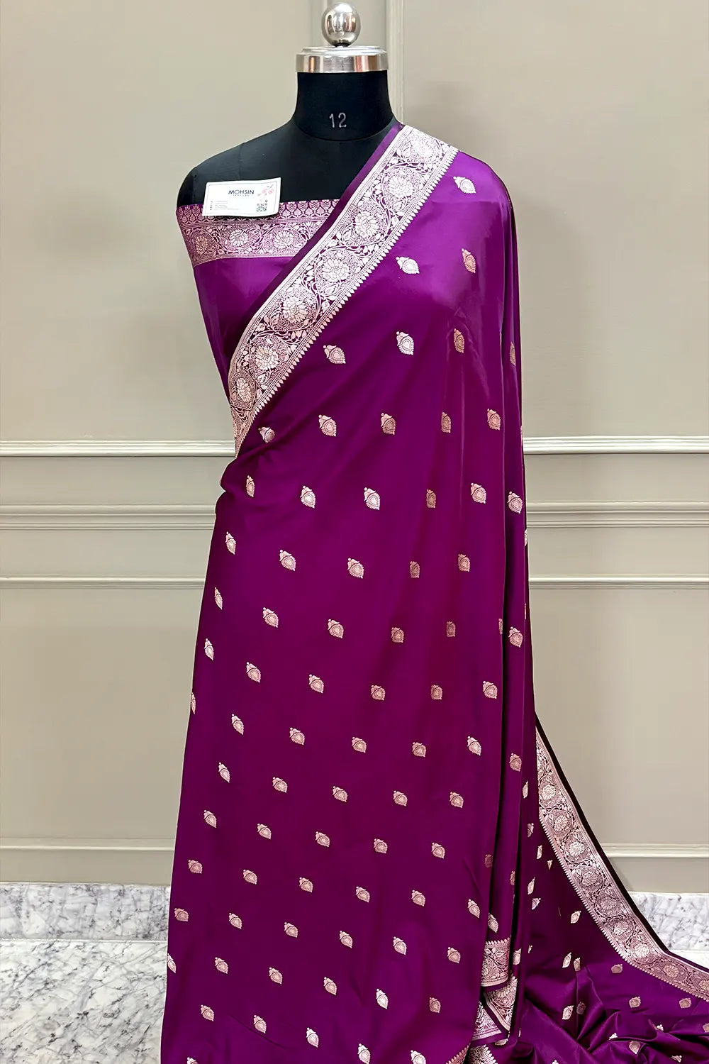Purple Golden Zari Katan Silk Banarasi Saree