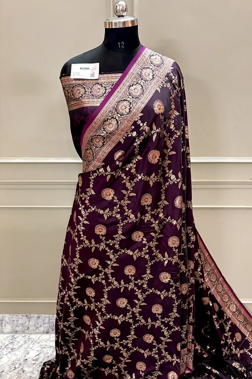 Purple Golden Zari Katan Silk Banarasi Saree