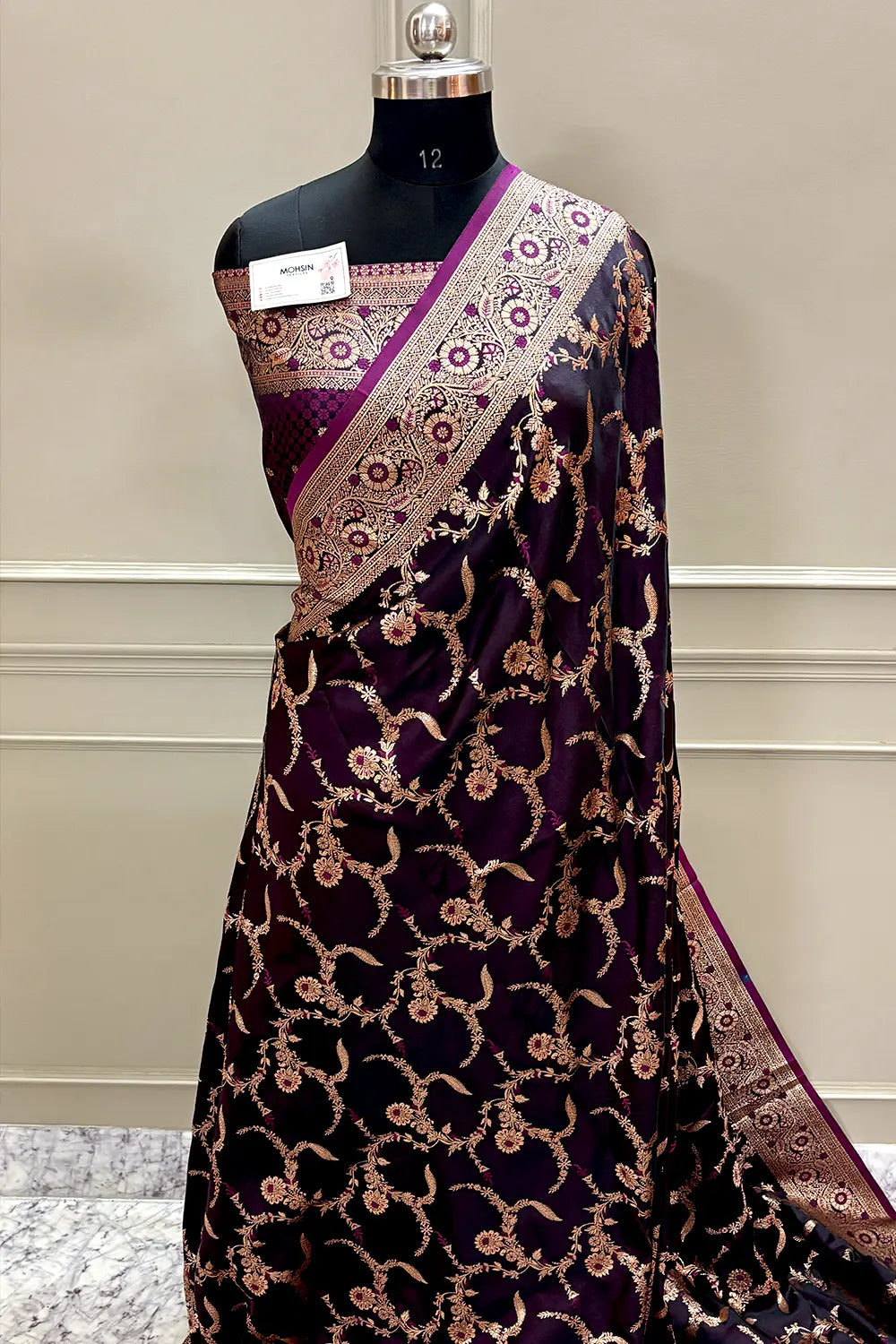 Purple Golden Zari Katan Silk Banarasi Saree