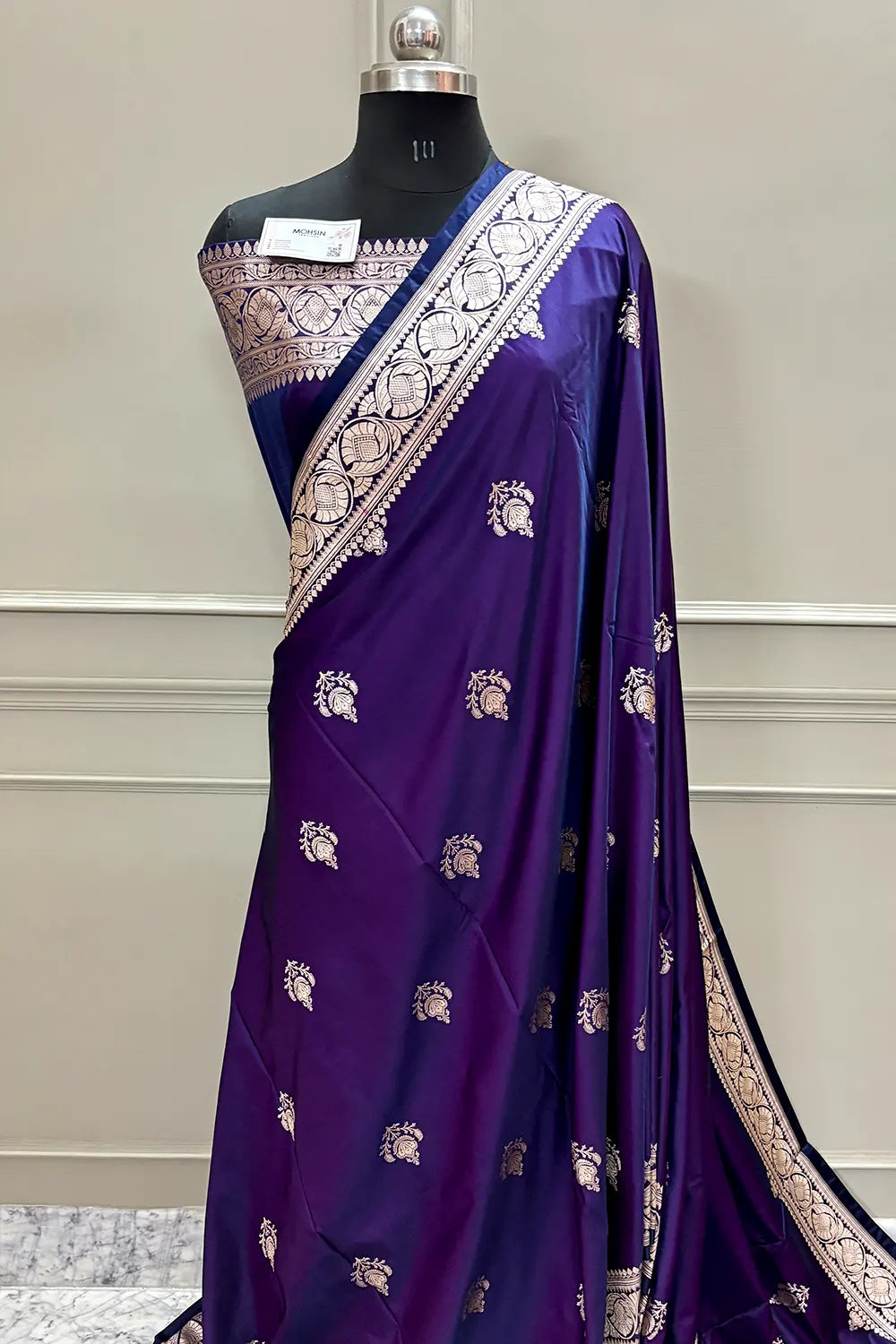 Purple Kohinoor Buti Katan Silk Banarasi Saree