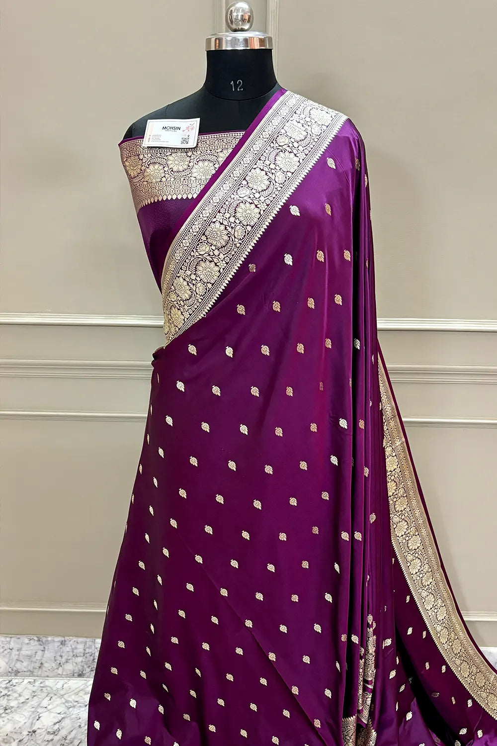 Purple Mario Patti Katan Silk Banarasi Saree