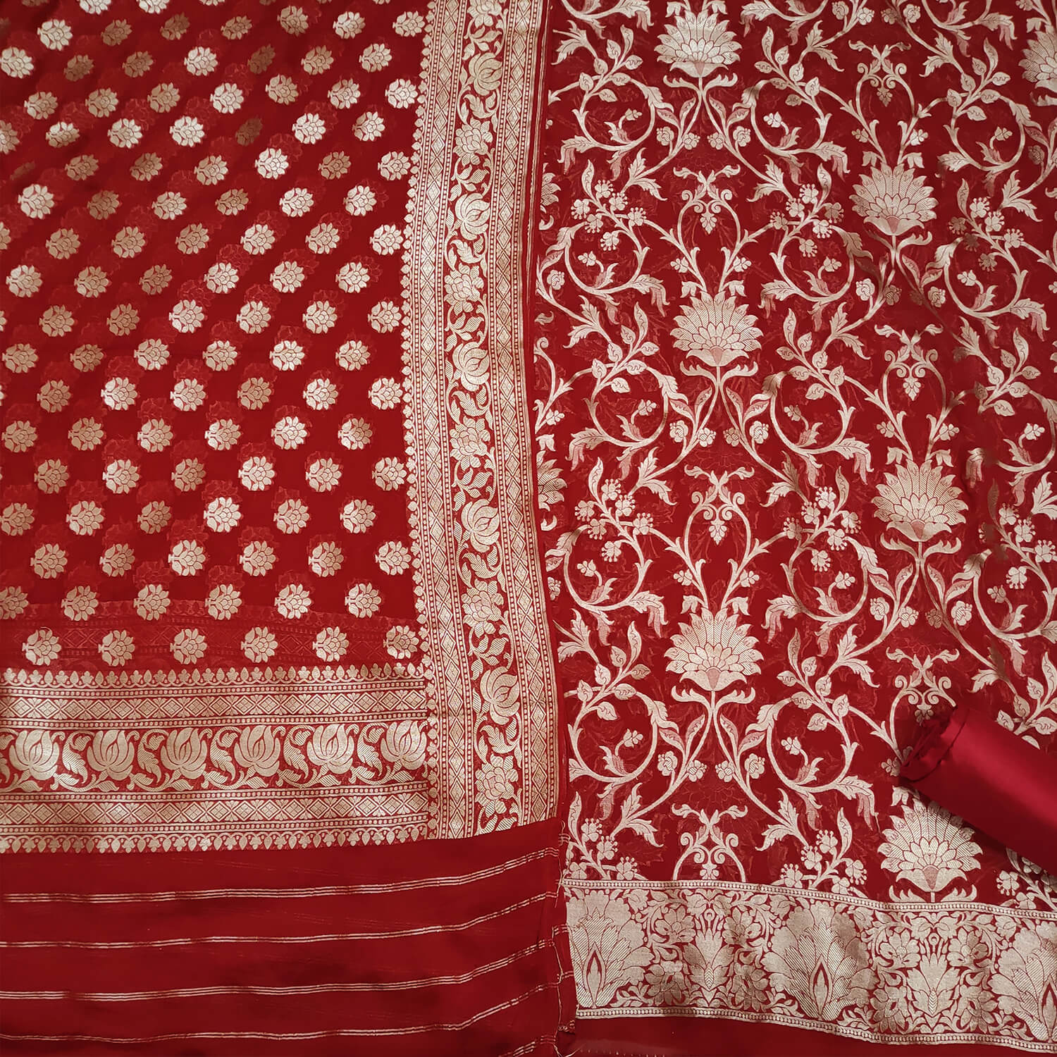Red-Handloom-Georgette-Silk-Banarasi-Suit