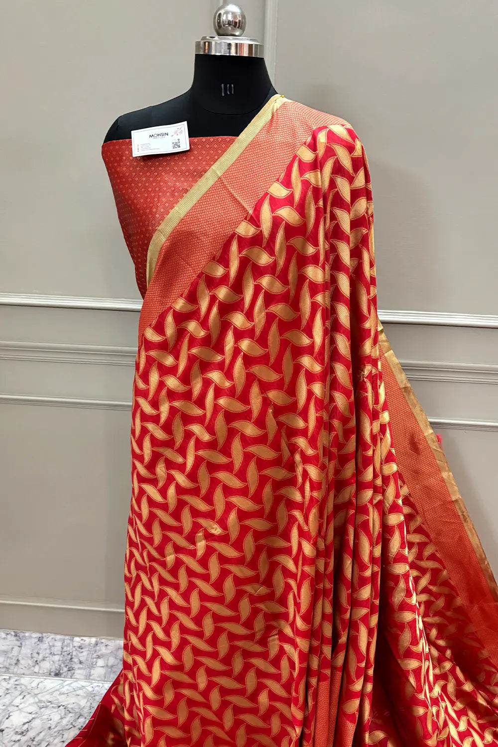Red Resham Zari Silky Banarasi Saree