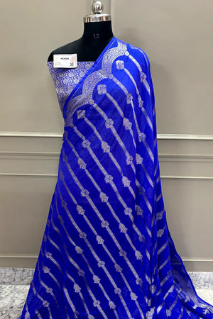Royal Blue Chanderi Silk Banarasi Silk Saree