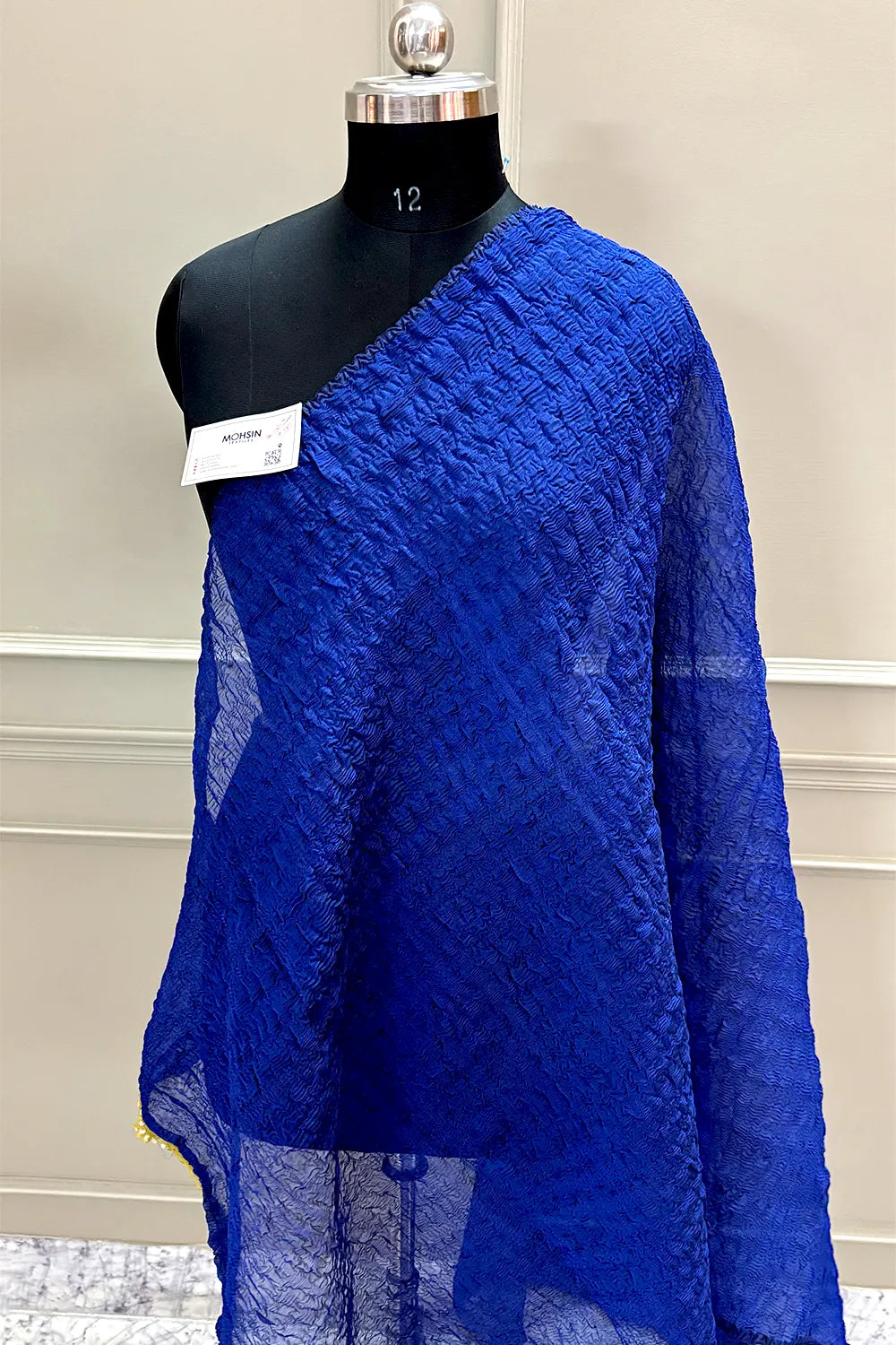 Royal Blue Crush Banarasi Silk Dupatta