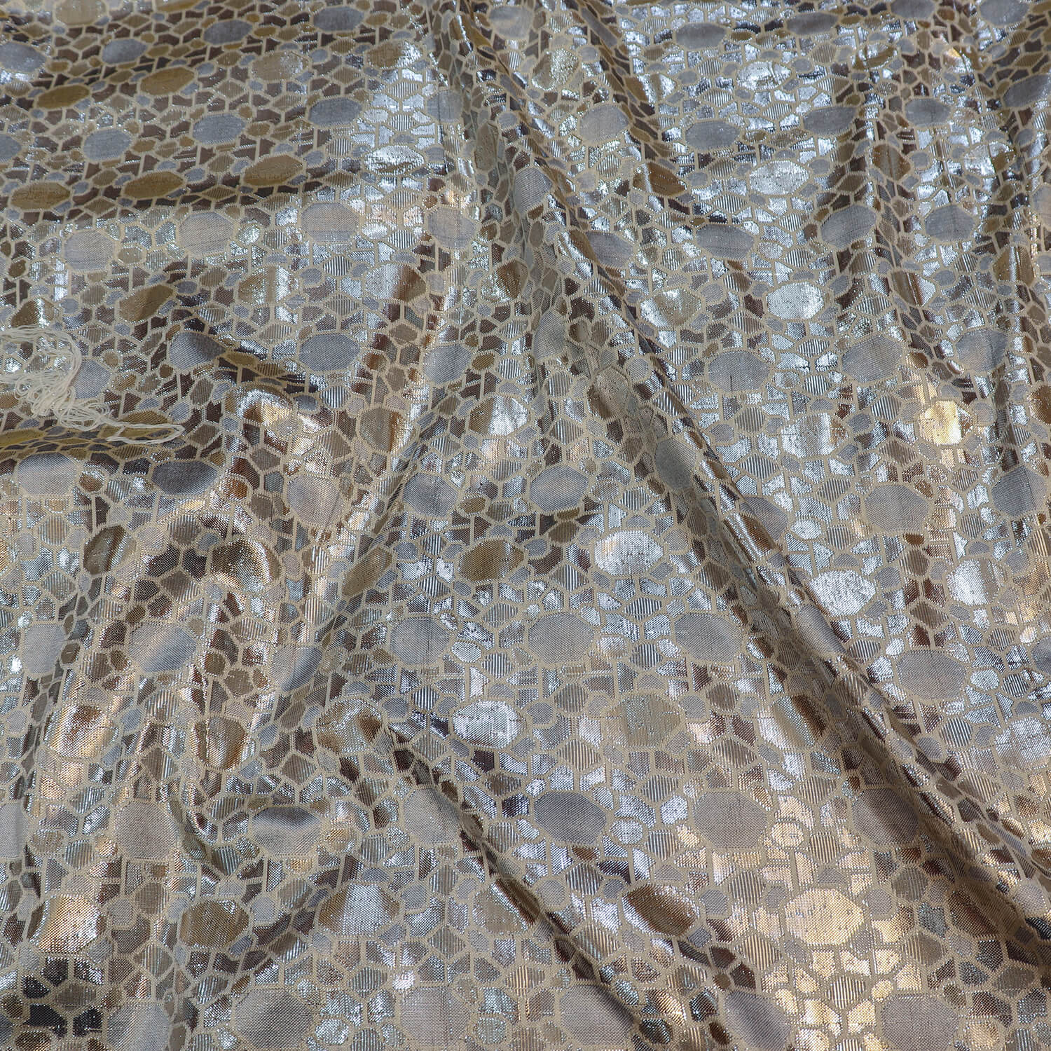Silver Eta Pathar Lorex Shimmer Silk Fabric