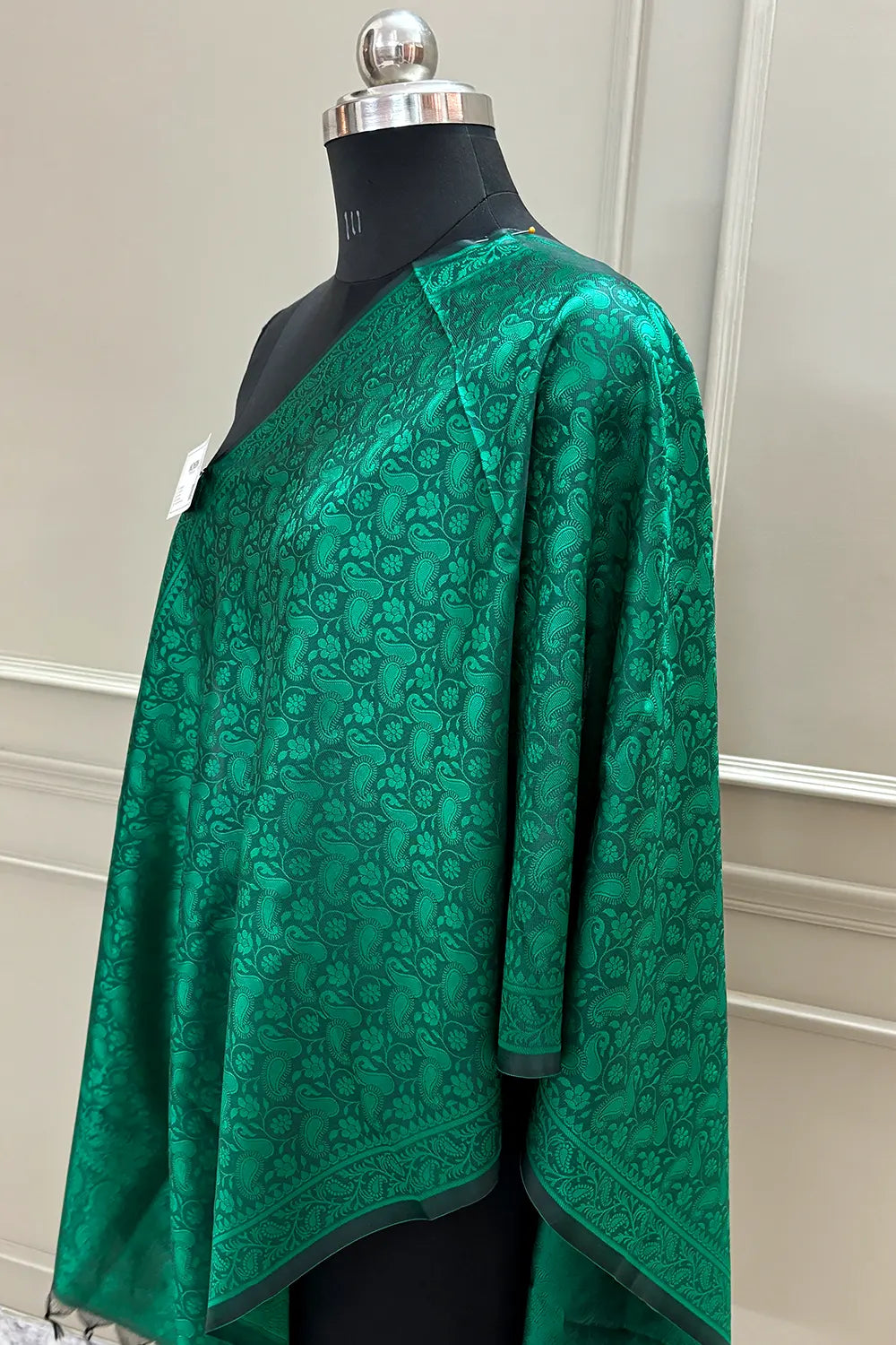 Green Resham Zari Silk Banarasi Stole