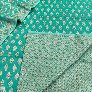 Sea Green Hukum Fire Cotton Silk Banarasi Suit