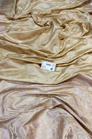 Yellow Flying Buti Katan Silk Banarasi Saree