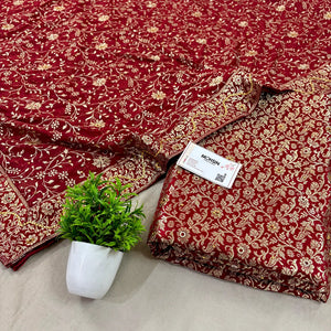 Maroon Stone Work Kimkhab Silk Banarasi Gharara