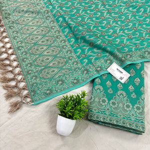 Sea Green Hukum Fire Cotton Silk Banarasi Suit