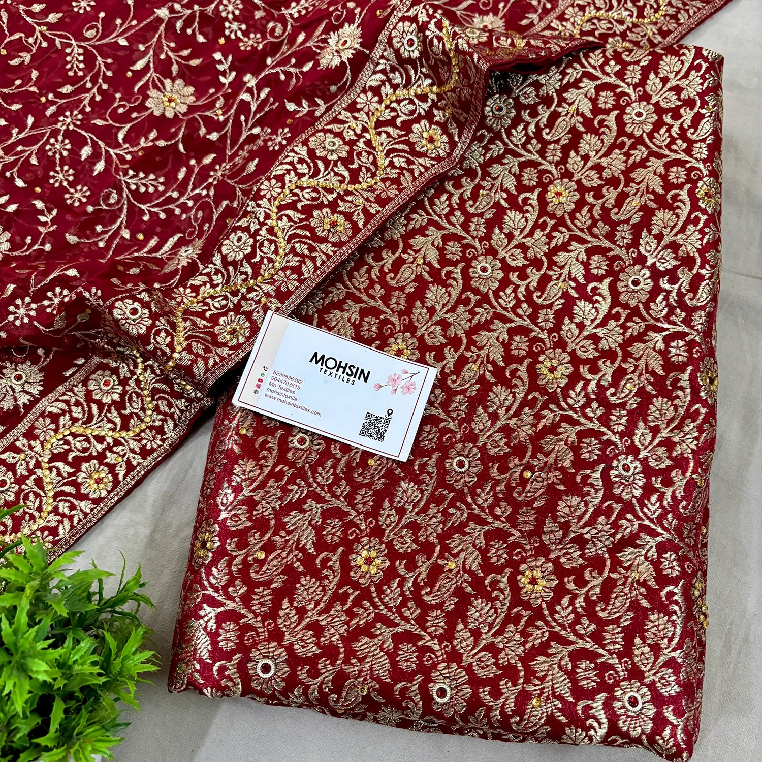 Maroon Stone Work Kimkhab Silk Banarasi Gharara
