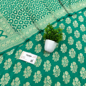 Sea Green Guldasta Pure Georgette Silk Banarasi Suit