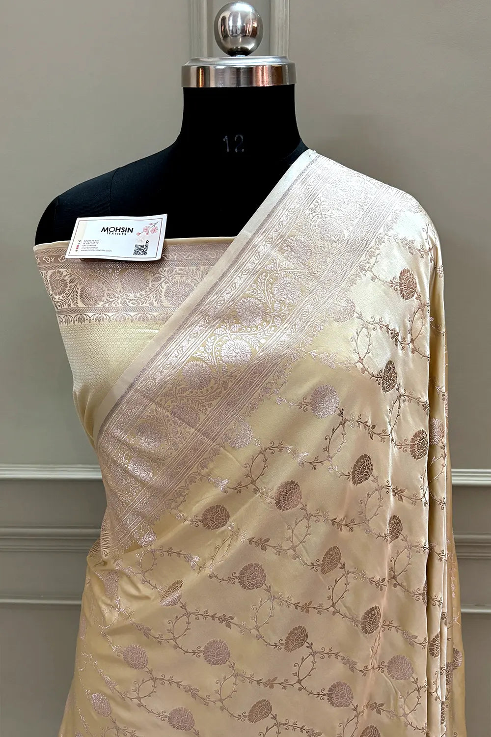 Yellow Ropeway Jaal Katan Silk Banarasi Saree