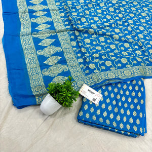 Firozi Jaguar Kalli Georgette Silk Banarasi Suit