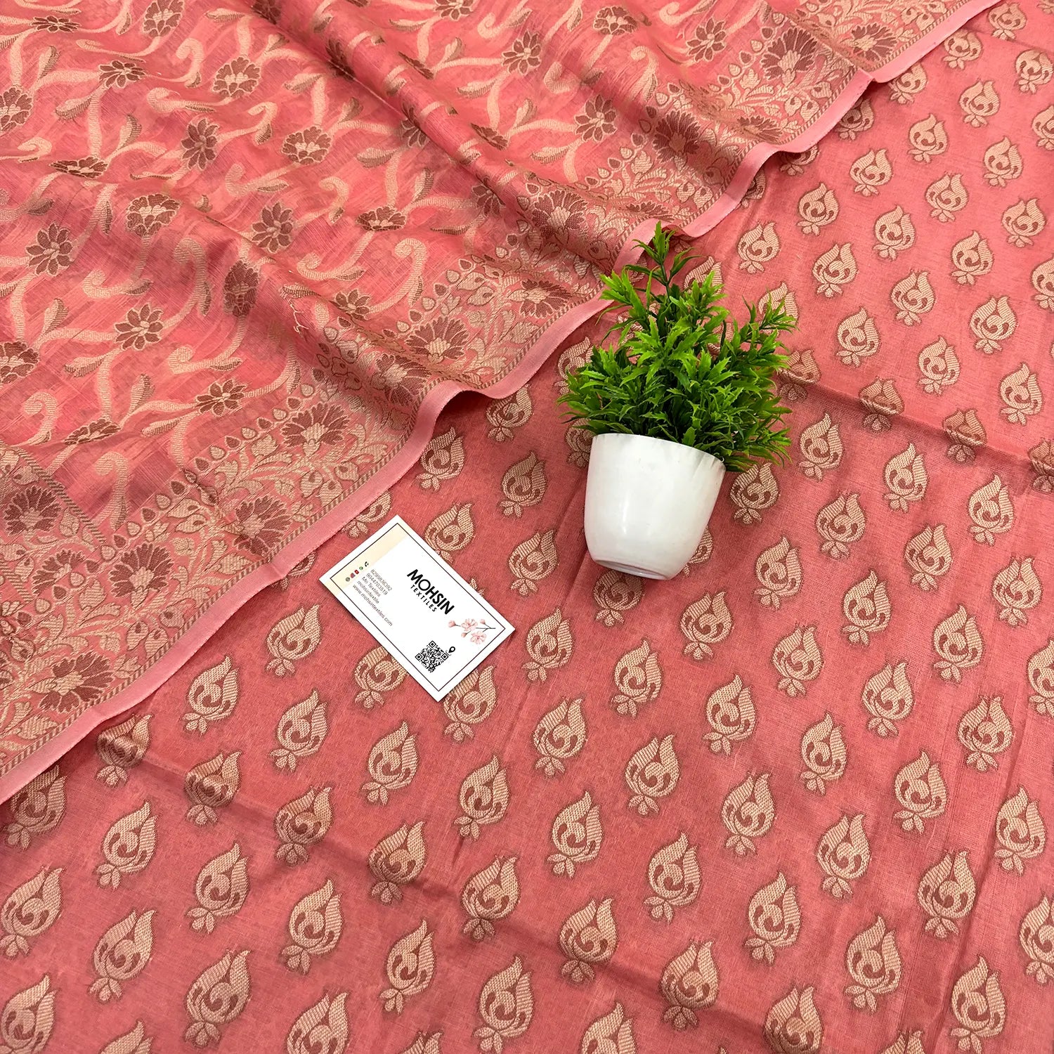 Peach Hukum Fire Cotton Silk Banarasi Suit