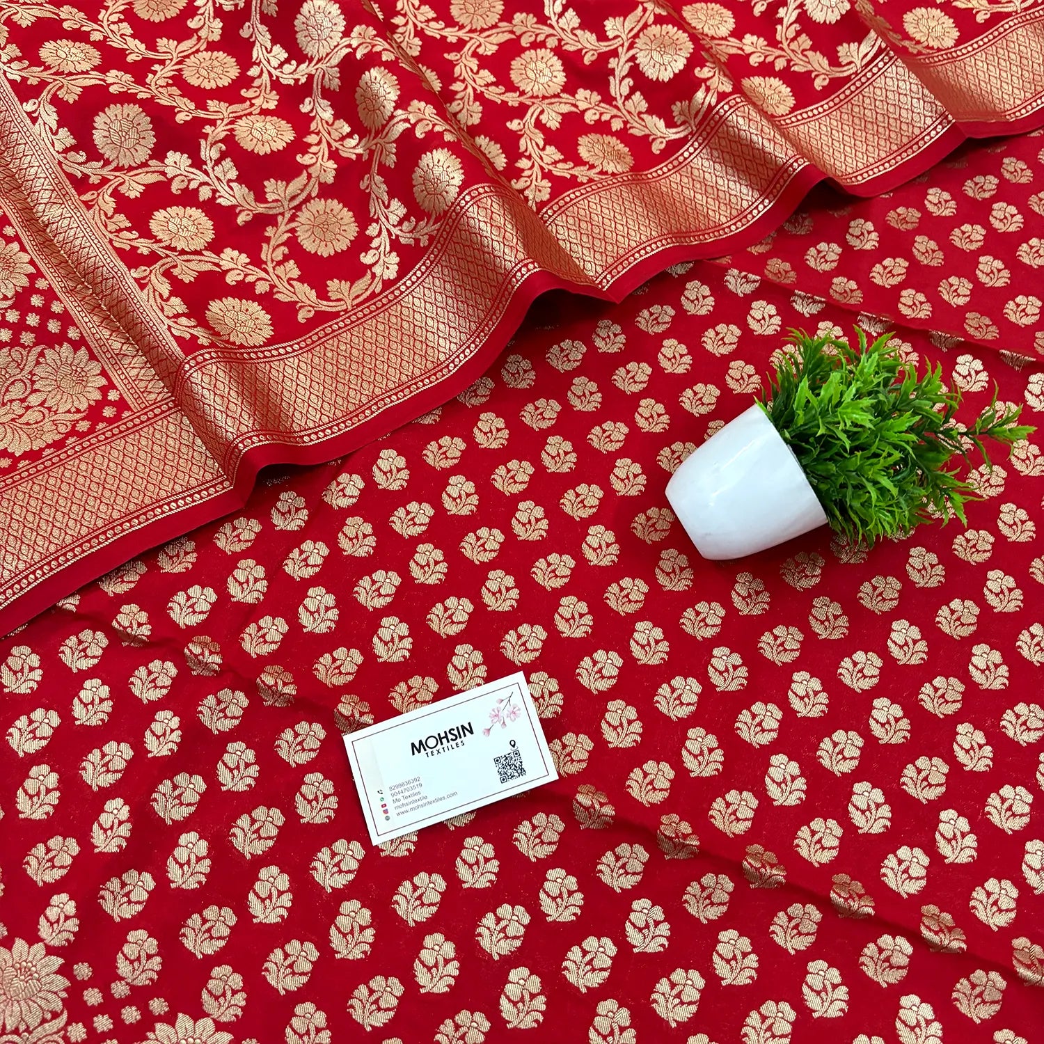 Red Guldaan Fool Katan Silk Banarasi Suit