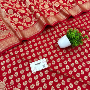 Red Guldaan Fool Katan Silk Banarasi Suit