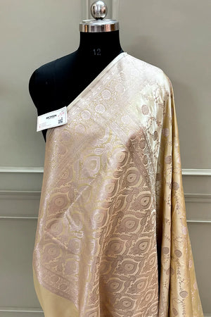 Yellow Ropeway Jaal Katan Silk Banarasi Saree