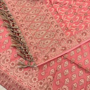 Peach Hukum Fire Cotton Silk Banarasi Suit