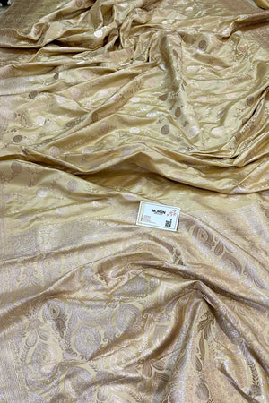 Yellow Ropeway Jaal Katan Silk Banarasi Saree