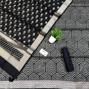 Black Chalava Organza Silk Banarasi Suit