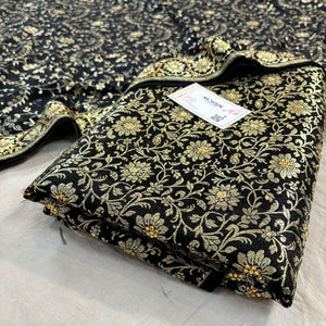 Black Stone Work Kimkhab Silk Banarasi Gharara