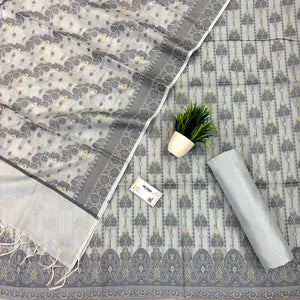 Grey Resham Zari Banarasi Silk Suit