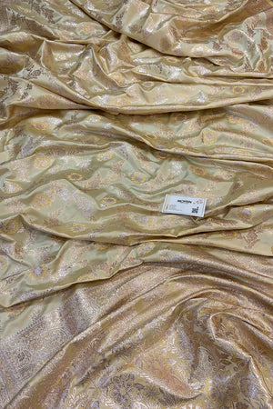 Pista Zahra Jaal Katan Silk Banarasi Saree