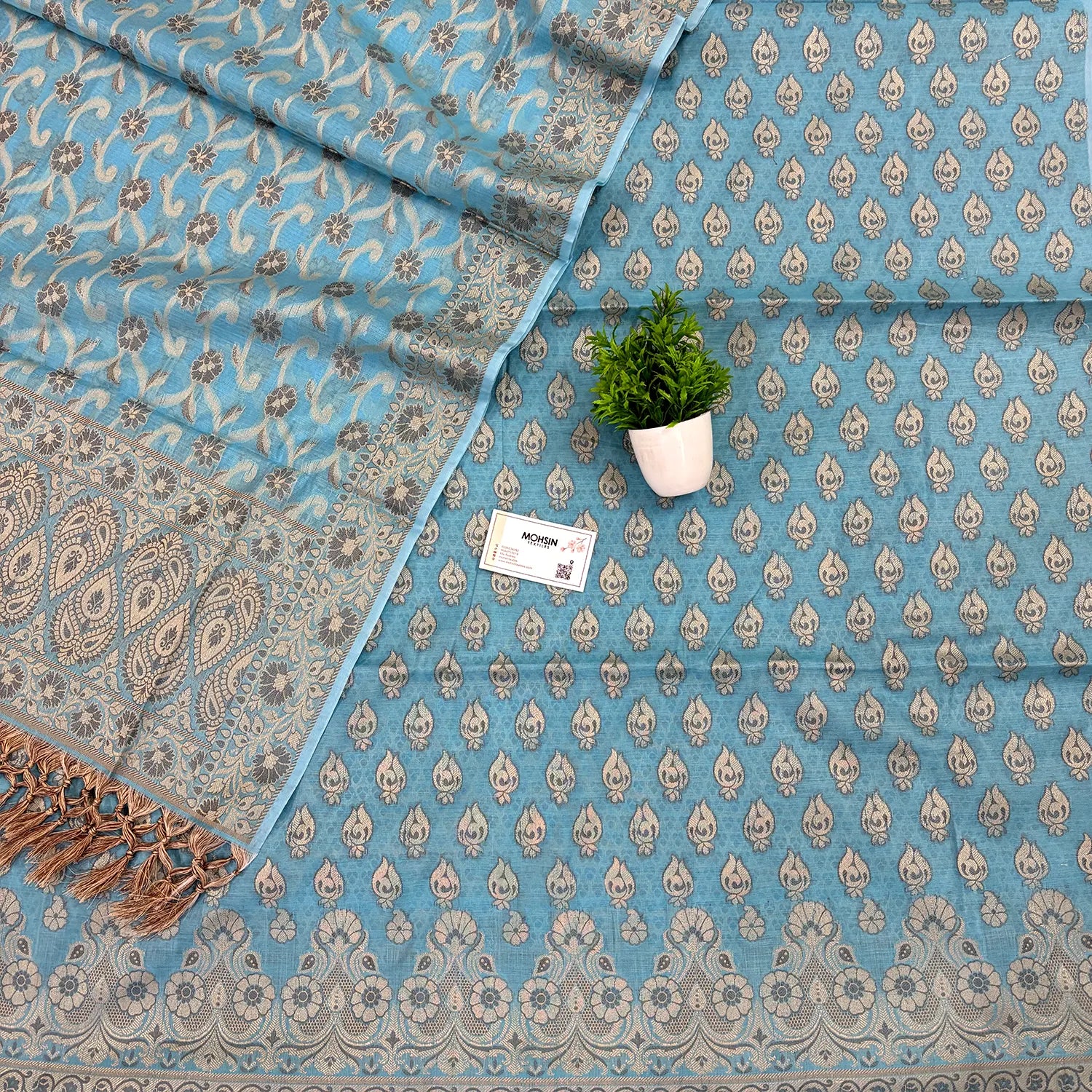 Firozi Hukum Fire Cotton Silk Banarasi Suit