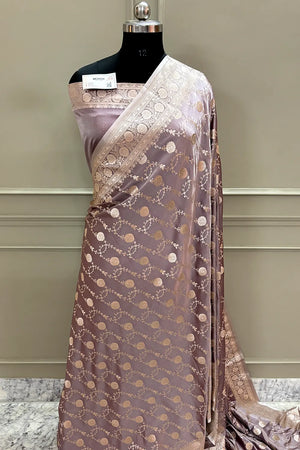 Wine Ropeway Jaal Katan Silk Banarasi Saree