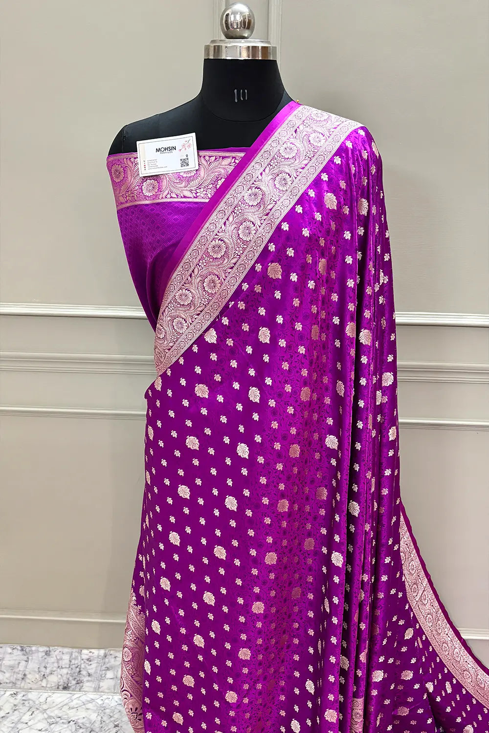Purple Chunni Munni Katan Silk Banarasi Saree
