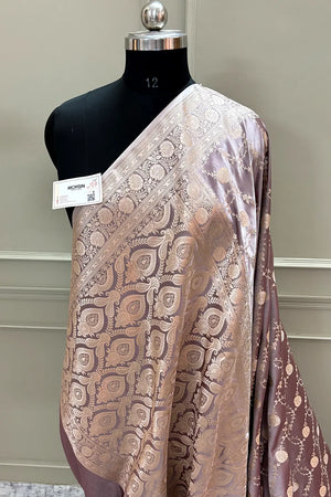 Wine Ropeway Jaal Katan Silk Banarasi Saree