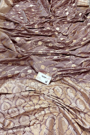 Wine Ropeway Jaal Katan Silk Banarasi Saree